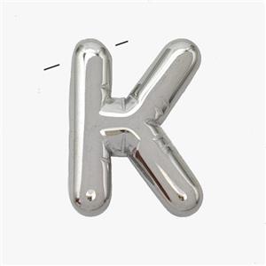 Raw Stainless Steel Letter-K Pendant, approx 15-18mm [SSB6978]