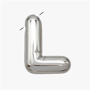 Raw Stainless Steel Letter-L Pendant, approx 15-18mm [SSB6979]