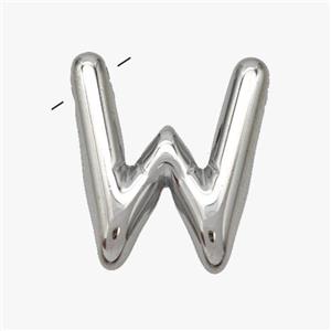 Raw Stainless Steel Letter-W Pendant, approx 15-18mm [SSB6990]
