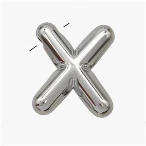 Raw Stainless Steel Letter-X Pendant, approx 15-18mm [SSB6991]