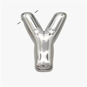 Raw Stainless Steel Letter-Y Pendant, approx 15-18mm [SSB6992]