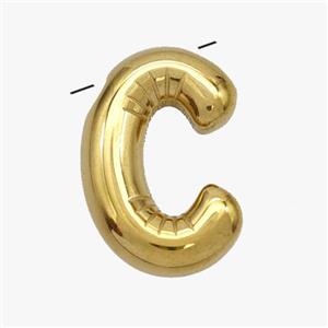 Stainless Steel Letter-C Pendant Gold Plated, approx 15-18mm [SSB6997]