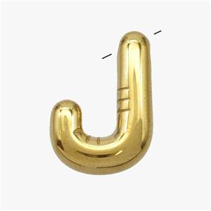 Stainless Steel Letter-J Pendant Gold Plated, approx 15-18mm [SSB7004]