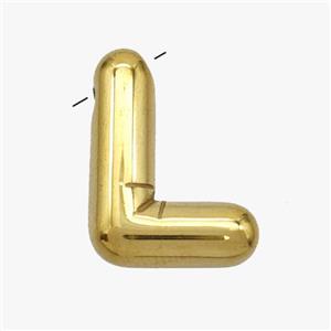 Stainless Steel Letter-L Pendant Gold Plated, approx 15-18mm [SSB7006]