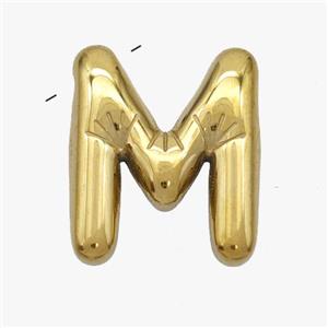 Stainless Steel Letter-M Pendant Gold Plated, approx 15-18mm [SSB7007]