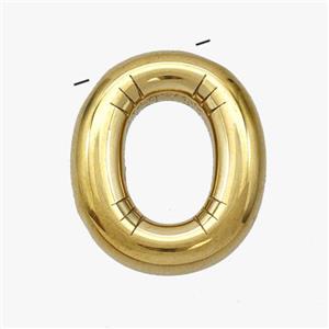 Stainless Steel Letter-O Pendant Gold Plated, approx 15-18mm [SSB7009]