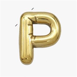 Stainless Steel Letter-P Pendant Gold Plated, approx 15-18mm [SSB7010]