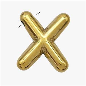 Stainless Steel Letter-X Pendant Gold Plated, approx 15-18mm [SSB7018]