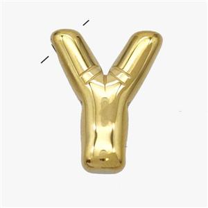 Stainless Steel Letter-Y Pendant Gold Plated, approx 15-18mm [SSB7019]
