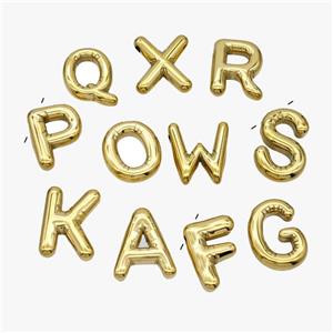 Stainless Steel Letter Pendant Mix Alphabet Gold Plated, approx 15-18mm [SSB7021]