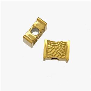 Stainless Steel Beads Rectangle Gold Plated, approx 6-8mm [SSB7043]