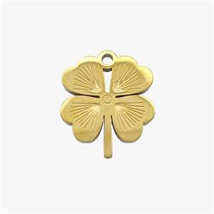 Stainless Steel Clover Pendant Gold Plated, approx 12-13mm [SSB7049]