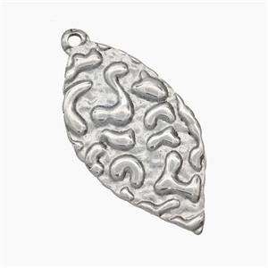 Raw Stainless Steel Leaf Pendant Hammered, approx 18-34mm [SSB7058]
