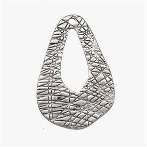 Raw Stainless Steel Teardrop Pendant Brushed, approx 22-35mm [SSB7070]