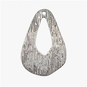 Raw Stainless Steel Teardrop Pendant Brushed, approx 22-35mm [SSB7071]