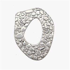 Raw Stainless Steel Pendant Hammered, approx 25-30mm [SSB7073]