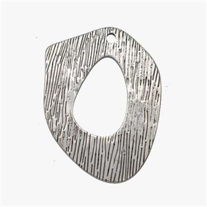 Raw Stainless Steel Pendant Brushed, approx 25-30mm [SSB7075]