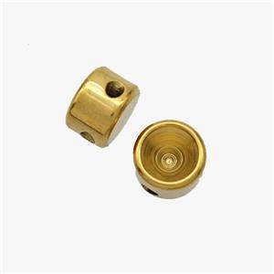 Stainless Steel Beads Gold Plated, approx 8mm, 6mm hole [SSB7083]