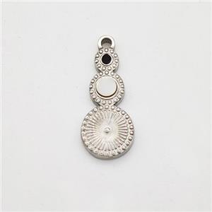 Raw Stainless Steel Clock Pendant Pave Shell, approx 6-13mm [SSB7157]