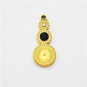Stainless Steel Clock Pendant Pave Acrylic Gold Plated, approx 6-13mm [SSB7160]