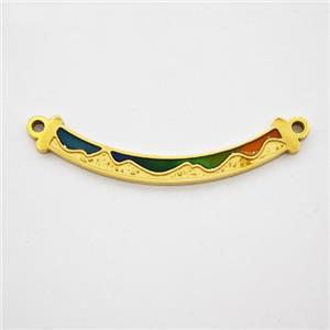 Stainless Steel Stick Pendant Enamel 2loops Gold Plated, approx 3-30mm [SSB7189]