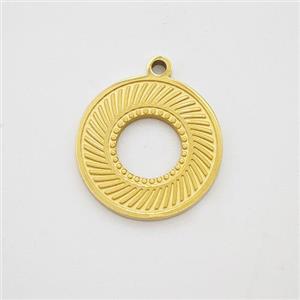 Stainless Steel Sun Pendant Gold Plated, approx 14mm [SSB7193]