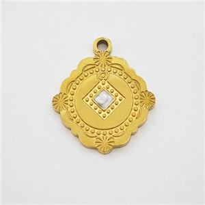 Stainless Steel Pendant Painted Gold Plated, approx 14mm [SSB7212]