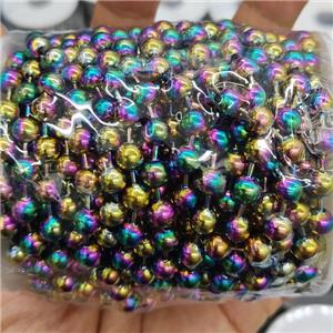 Stainless Steel ball Chain, rainbow plated, approx 6mm dia [SSOLT014-6MM]