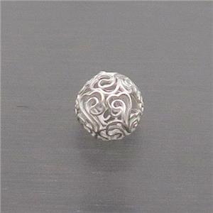 Sterling Silver Beads Round Hollow, approx 8mm dia [STS0378]