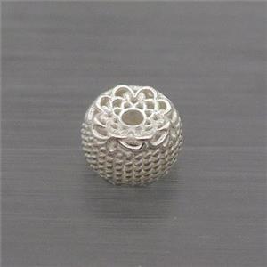 Sterling Silver Beads Round Flower Hollow, approx 4.5-6.5mm [STS0390]
