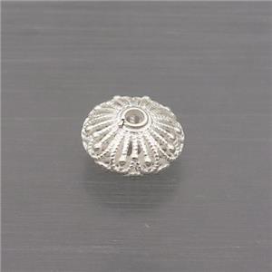 Sterling Silver Beads Rondelle Hollow, approx 7.5mm dia [STS0392]
