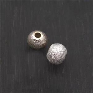 Sterling Silver Beads Round Brushed, approx 4mm dia [STS0427-4MM]