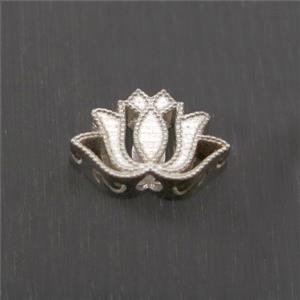 Sterling Silver Beads Lotus, approx 6-9.5mm [STS0430]
