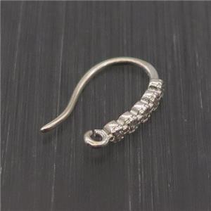 Sterling Silver Hook Earring Pave Zircon, approx 10-15mm [STS0451]