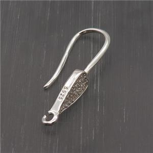 Sterling Silver Hook Earring Pave Zircon, approx 10-22mm [STS0455]
