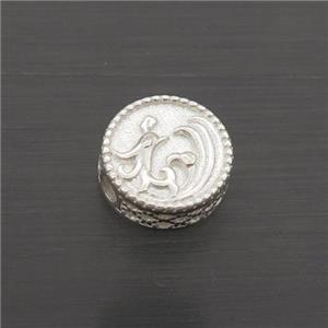 Sterling Silver Beads Button, approx 7mm [STS0469]