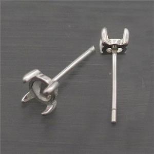 Sterling Silver Stud Earring With Pad, approx 4mm [STS0483]