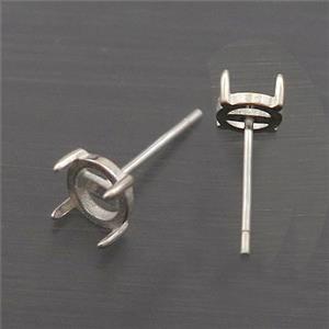 Sterling Silver Stud Earring With Pad, approx 5mm [STS0484]