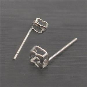 Sterling Silver Stud Earring With Pad, approx 4mm [STS0485]