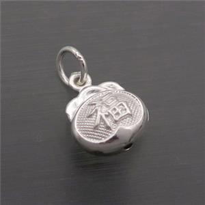 Sterling Silver Lucky Fu Pendant, approx 10-13mm [STS0492]