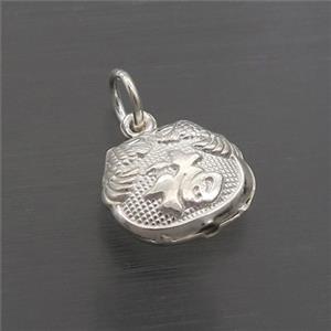 Sterling Silver Lucky Fu Pendant, approx 11-13mm [STS0494]