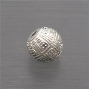 Sterling Silver Spacer Beads Round Lucky Fu, approx 8mm [STS0498-8MM]