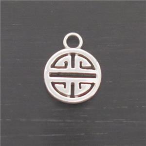 Sterling Silver Pendant Chinese Lucky, approx 6.8mm [STS0514]