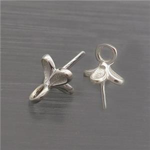 Sterling Silver Flower Pendant With Bail, approx 5mm [STS0521]