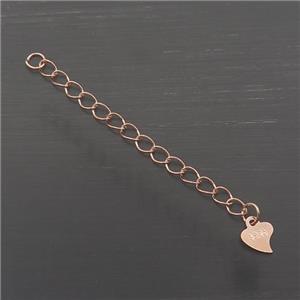 Sterling Silver Chain Necklace Extender Rose Gold, approx 5mm, 45mm length [STS0523]