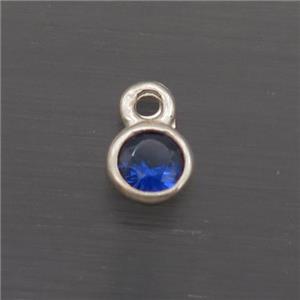Sterling Silver Circle Pendant Pave Crystal, approx 4mm [STS0532]