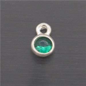 Sterling Silver Circle Pendant Pave Crystal, approx 4mm [STS0533]