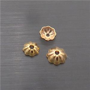 Sterling Silver Beadcaps Gold Plated, approx 4mm [STS0568-4MM]