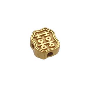 Sterling Silver Beads Square Lucky Gold Plated, approx 4-4.5mm [STS0585]