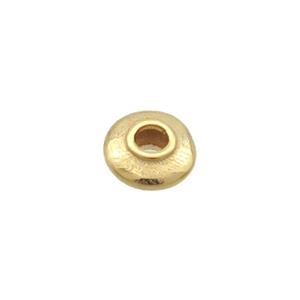 Sterling Silver Beads Rondelle Spacer Gold Plated, approx 4mm [STS0604]